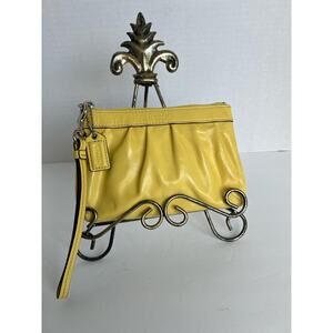 Coach Sunshine Yellow Leather Wristlet Wallet